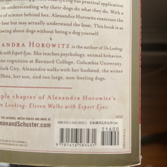 Book “Inside of A Dog” Horowitz 352 pages New York Times Best Seller 2009 - Picture 4 of 4
